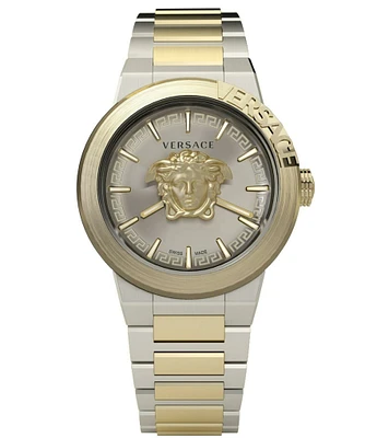 Versace Men's Medusa Infinite Quartz Analog Two Tone Stainless Steel Bracelet Watch