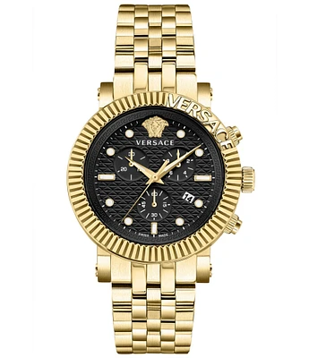 Versace Men's V-Chrono Classic Chronograph Gold Stainless Steel Bracelet Watch