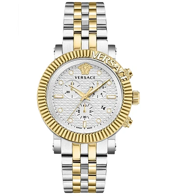 Versace Men's V-Chrono Classic Chronograph Two Tone Stainless Steel Bracelet Watch