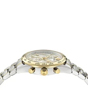 Versace Men's V-Code Chronograph Two Tone Stainless Steel Bracelet Watch