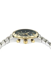 Versace Men's V-Code Chronograph Two Tone Stainless Steel 41mm Bracelet Watch