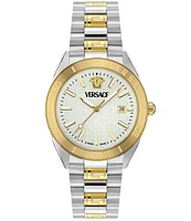 Versace Men's V-Dome Analog Two Tone Stainless Steel Bracelet Watch