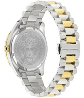 Versace Men's V-Dome Analog Two Tone Stainless Steel Bracelet Watch