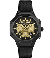 Versace Versus By Versace Men's Palestro Chronograph Black Leather Strap 45mm Watch