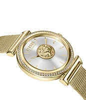 Versace Versus By Versace Women's Brick Lane Analog Gold Tone Stainless Steel Mesh Bracelet Watch