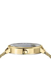 Versace Versus By Versace Women's La Villette Crystal Analog Gold Tone Stainless Steel Bracelet Watch