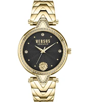 Versace Versus By Versace Women's V Versus Crystal Analog Gold Tone Stainless Steel Bracelet Watch