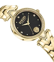 Versace Versus By Versace Women's V Versus Crystal Analog Gold Tone Stainless Steel Bracelet Watch