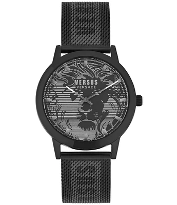 Versace Versus Versace Men's Barbes Domus Analog Black Stainless Steel Mesh Bracelet Watch