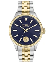 Versace Versus Versace Men's Colonne Chronograph Two Tone Stainless Steel Navy Bracelet Watch