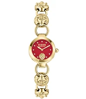 Versace Versus Versace Women's Broadwood Petite Analog Red Dial Gold Stainless Steel Bracelet Watch