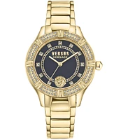 Versace Versus Versace Women's Canton Road Crystal Analog Gold Stainless Steel Bracelet Watch