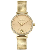 Versace Versus Versace Women's Mar Vista Crystal Analog Gold Stainless Steel Mesh Bracelet Watch