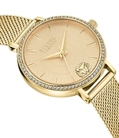 Versace Versus Versace Women's Mar Vista Crystal Analog Gold Stainless Steel Mesh Bracelet Watch