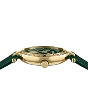 Versace Versus Versace Women's Sertie Crystal Multifunction Green Leather Strap Watch