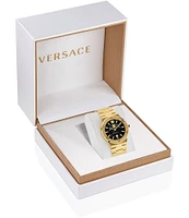 Versace Women's Greca Logo Moonphase Quartz Analog Gold Stainless Steel Bracelet Watch