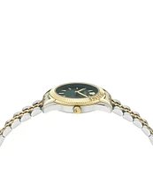 Versace Women's Greca Time Petite Quartz Analog Two Tone Stainless Steel Bracelet Watch