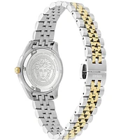 Versace Women's Greca Time Petite Quartz Analog Two Tone Stainless Steel Bracelet Watch