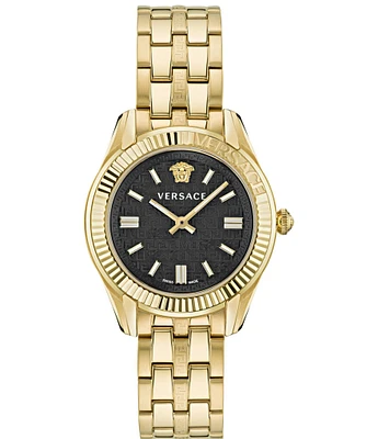 Versace Women's Greca Time Quartz Analog Gold Stainless Steel Bracelet Watch