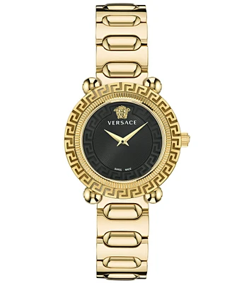 Versace Women's Greca Twist Quartz Analog Gold Stainless Steel Bracelet Watch