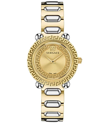 Versace Women's Greca Twist Quartz Analog Two Tone Stainless Steel Bracelet Watch