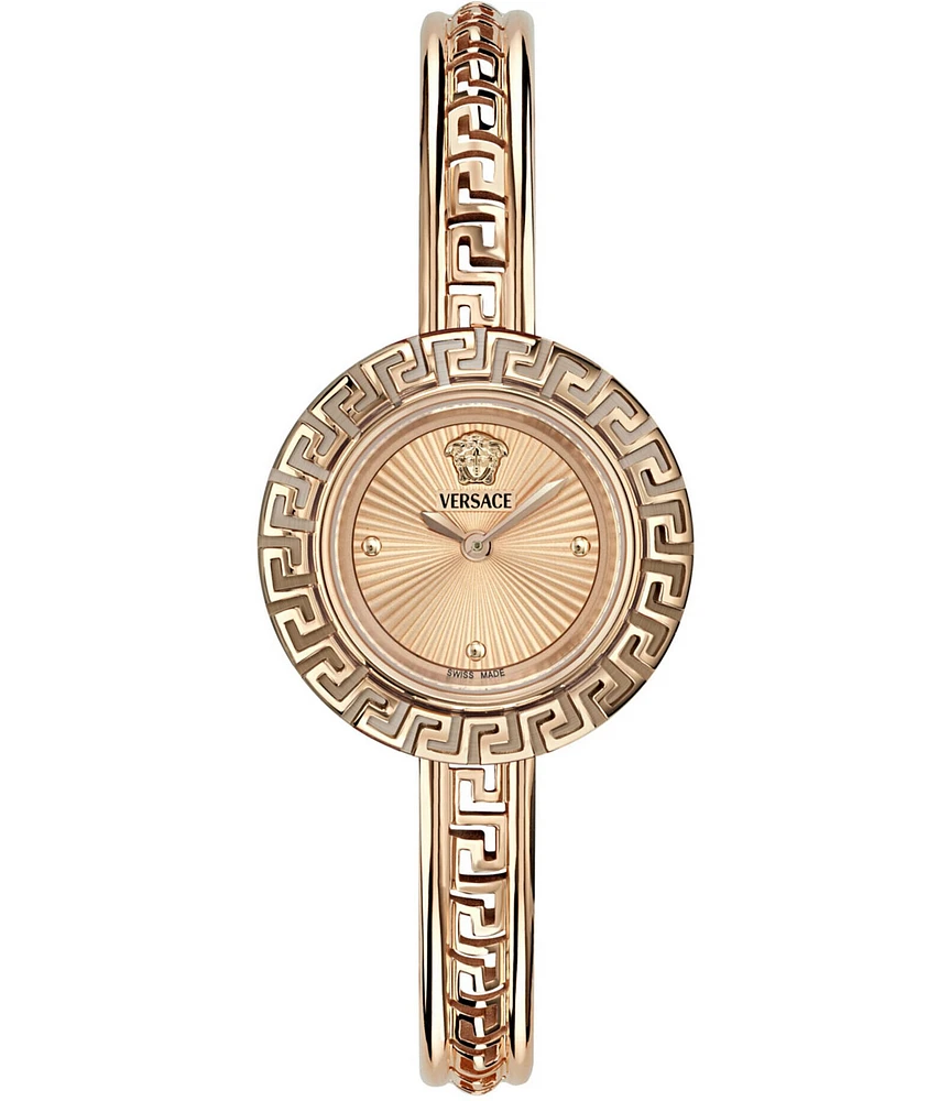 Versace Women's La Greca Analog Rose Gold Tone Stainless Steel Bracelet Watch