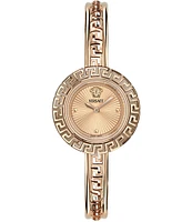 Versace Women's La Greca Analog Rose Gold Tone Stainless Steel Bracelet Watch