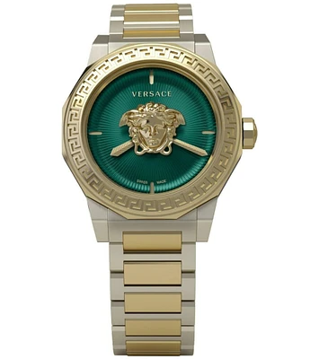 Versace Women's Medusa Deco Quartz Analog Two Tone Stainless Steel Bracelet Watch