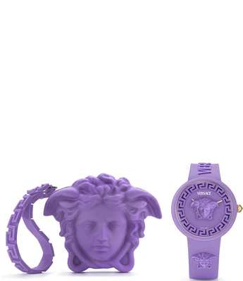 Versace Women's Medusa Pop Quartz Analog Silicone Strap Watch Set