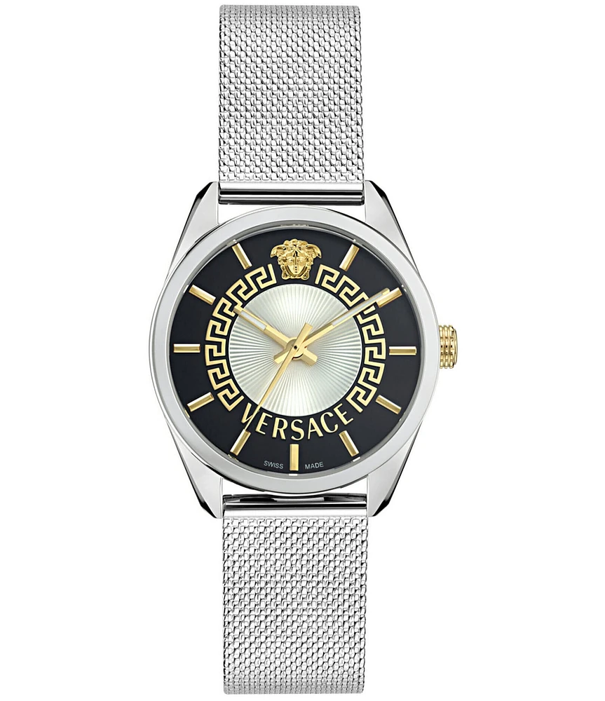 Versace Women's V-Circle Analog Stainless Steel Mesh Bracelet Watch