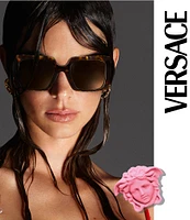 Versace Women's Ve4405 Square Havana 54mm Sunglasses