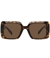 Versace Women's Ve4405 Square Havana 54mm Sunglasses