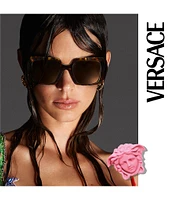 Versace Women's Ve4405 Square Havana 54mm Sunglasses