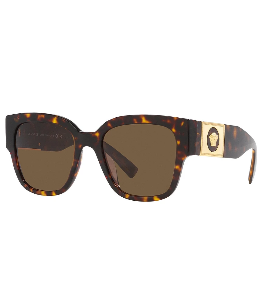 Versace Women's VE4437U Medusa Studs 54mm Havana Square Sunglasses