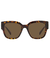 Versace Women's VE4437U Medusa Studs 54mm Havana Square Sunglasses