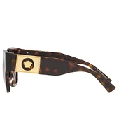 Versace Women's VE4437U Medusa Studs 54mm Havana Square Sunglasses