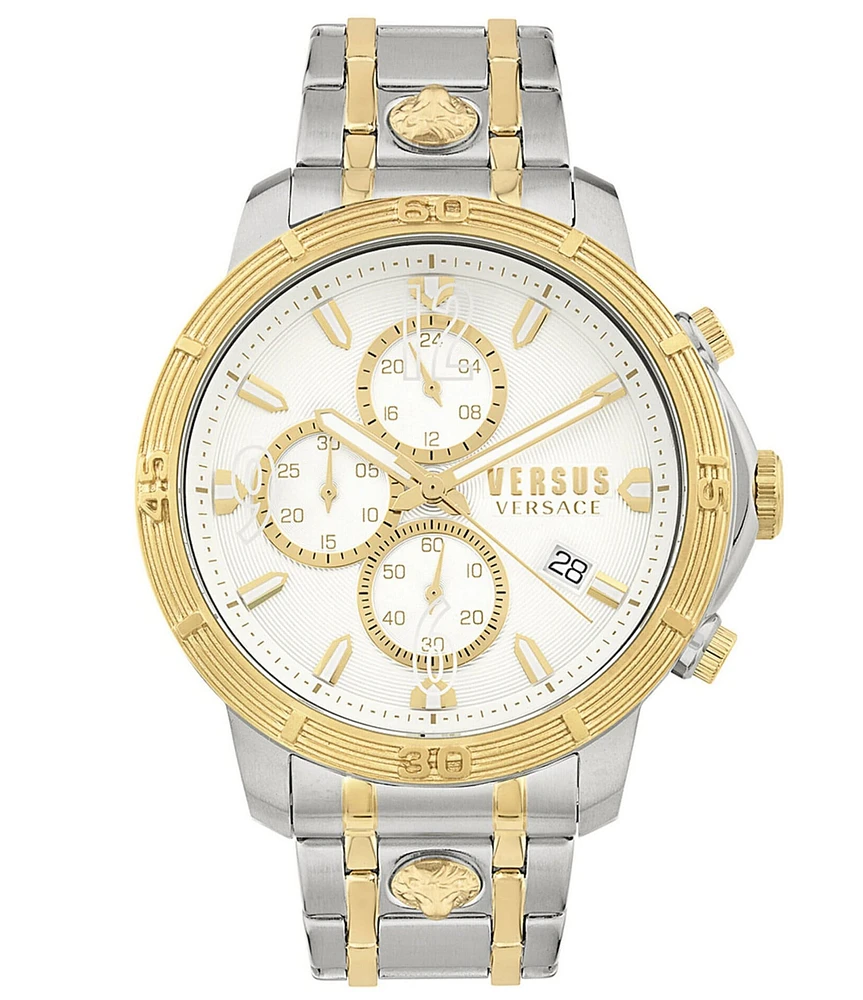 Versus By Versace Men's Bicocca Chronograph Two Tone Stainless Steel Bracelet Watch