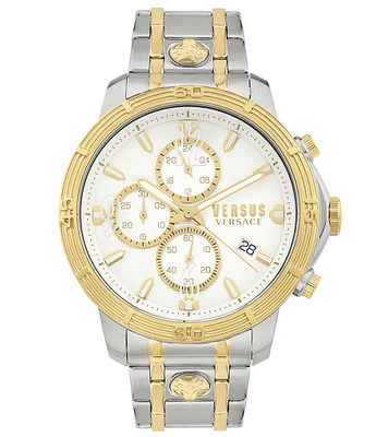 Versus By Versace Men's Bicocca Chronograph Two Tone Stainless Steel Bracelet Watch