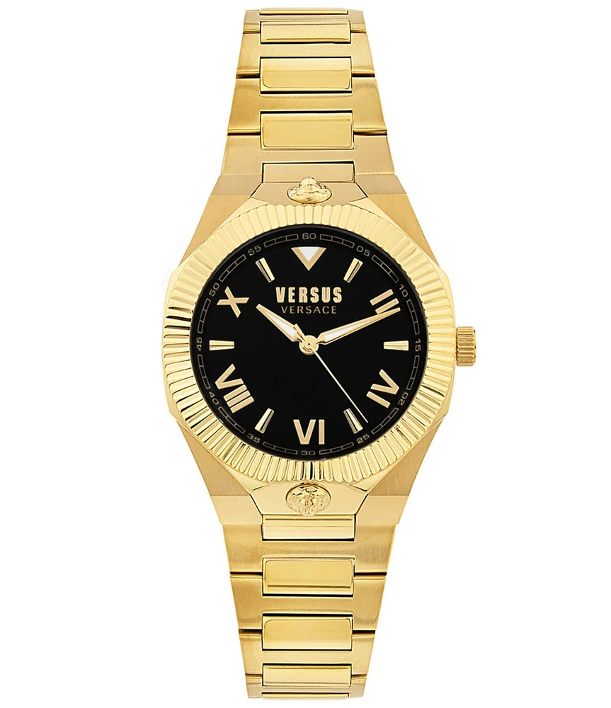 Versus By Versace Women's Echo Park Analog Black Dial Gold Stainless Steel Bracelet Watch