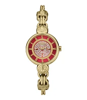 Versus By Versace Women's Les Docks Crystal Analog Anitque Gold Stainless Steel Bracelet Watch