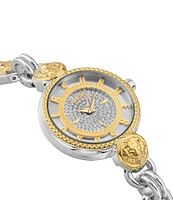 Versus By Versace Women's Les Docks Crystal Analog Two Tone Stainless Steel Bracelet Watch