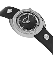 Versus By Versace Women's Tortona Crystal Two Hand Leather Strap Watch