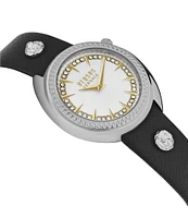 Versus By Versace Women's Tortona Crystal Two Hand Leather Strap Watch