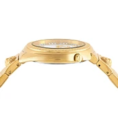 Versus By Versace Women's Tortona Crystal Two Hand Gold Stainless Steel Bracelet Watch