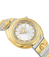 Versus By Versace Women's Tortona Crystal Two Hand Two Tone Stainless Steel Bracelet Watch