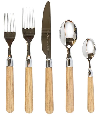 VIETRI Albero Oak 5-Piece Stainless Steel Place Setting