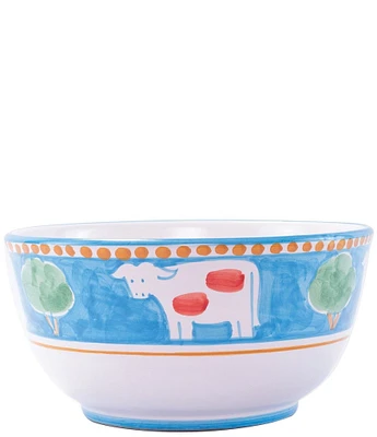 VIETRI Campagna Mucca Cow Print Deep Serving Bowl