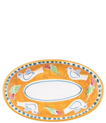 VIETRI Campagna Uccello Bird Print Small Oval Tray