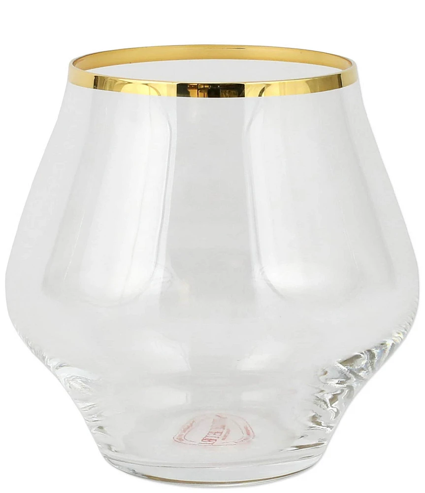 VIETRI Contessa Collection Gold or Platinum Stemless Wine Glass