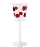 VIETRI Drop Collection Dotted Wine Glass